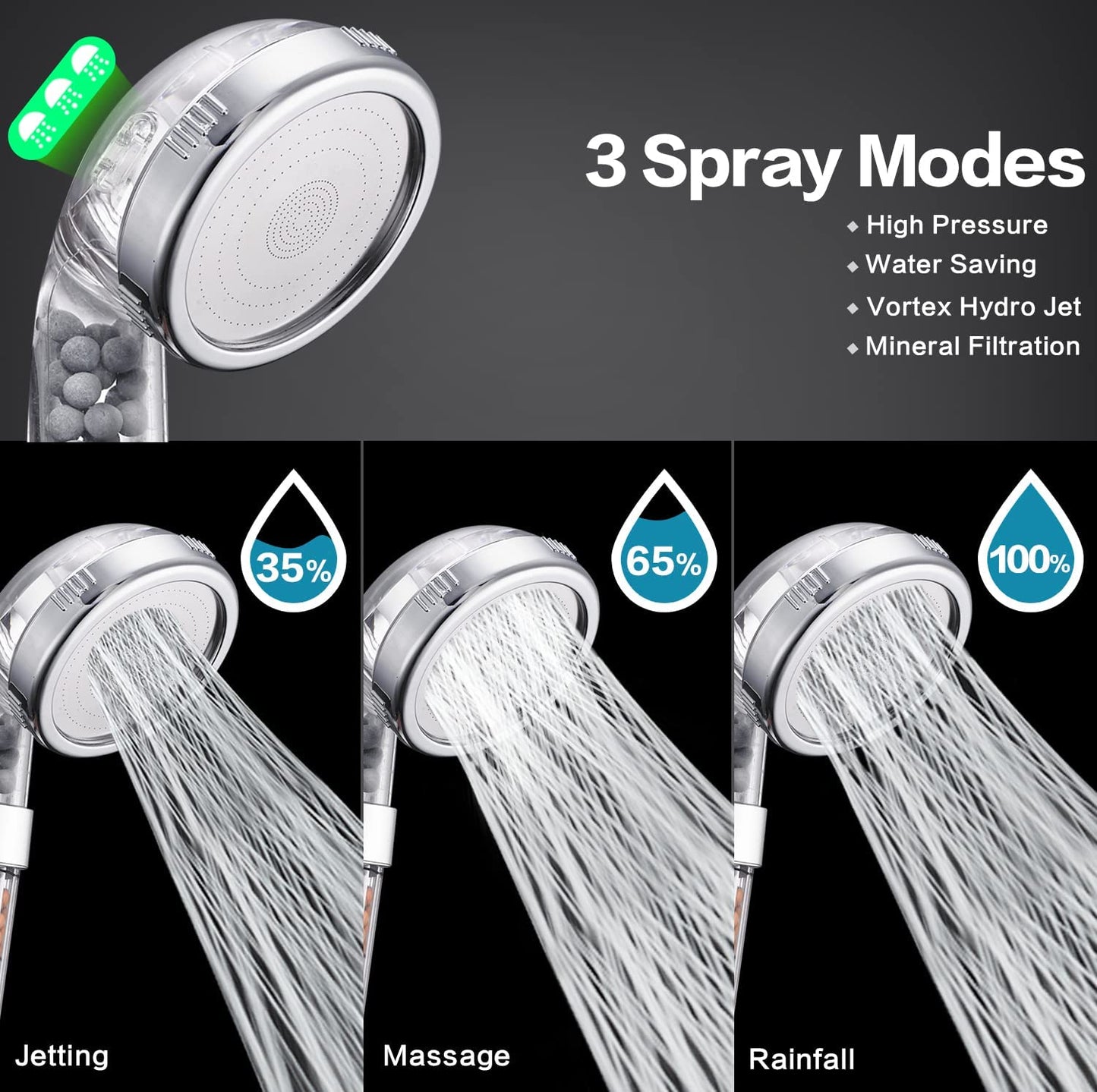 High Pressure Shower Head Kit